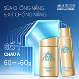  DEAL 4: COMBO SỮA CHỐNG NẮNG KIỀM DẦU & XỊT CHỐNG NẮNG BẢO VỆ CHO MẶT - TOÀN THÂN ANESSA GOLD MILK 60ML + GOLD SPRAY 60G 