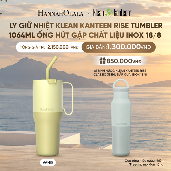  LY GIỮ NHIỆT KLEAN KANTEEN RISE TUMBLER 1064ML ỐNG HÚT GẬP CHẤT LIỆU INOX 18/8 