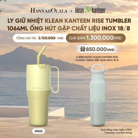  LY GIỮ NHIỆT KLEAN KANTEEN RISE TUMBLER 1064ML ỐNG HÚT GẬP CHẤT LIỆU INOX 18/8 
