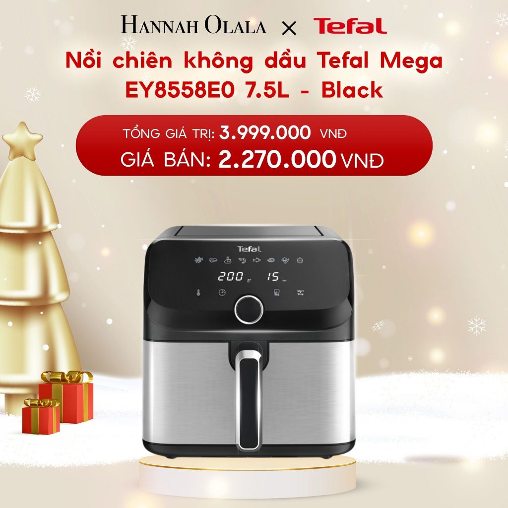  A1833_DEAL 1: NỒI CHIÊN KHÔNG DẦU TEFAL MEGA EY8558E0 7.5L - BLACK 