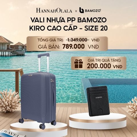  VALI BAMOZO KIRO NHỰA PP CAO CẤP CHỐNG VỠ, CHỐNG RẠCH (TẶNG VÍ THẺ DA CARD HOLDER BAMOZO)_ D1974 