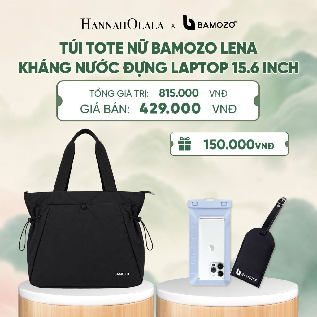  TÚI TOTE NỮ BAMOZO LENA KHÁNG NƯỚC ĐỰNG LAPTOP 15.6 INCH, TÚI ĐI LÀM CÔNG SỞ THỜI TRANG CAO CẤP (TAG THẺ DA CHỐNG THẤT LẠC + TÚI ĐỰNG ĐIỆN THOẠI CHỐNG NƯỚC) - A740 