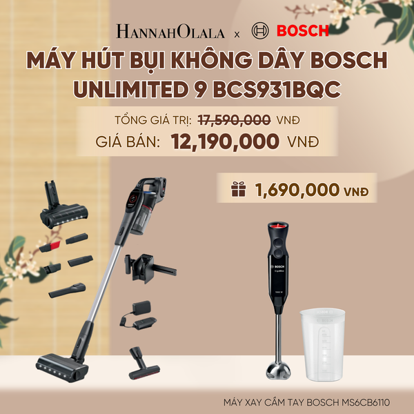  [ĐỘC QUYỀN] MÁY HÚT BỤI KHÔNG DÂY BOSCH UNLIMITED 9 BCS931BQC, MÀU ĐEN - A1277 
