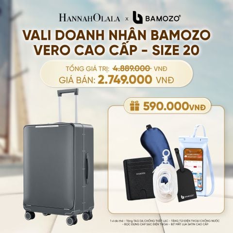  VALI DOANH NHÂN BAMOZO VERO KHUNG NHÔM CAO CẤP (TẶNG VÍ THẺ DA CARD HOLDER BAMOZO + TAG HÀNH LÝ DA + TÚI ĐỰNG ĐT CHỐNG NƯỚC + TÚI DỰNG CÁP SẠC + BỊT MẮT LỤA SATIN) - A716 