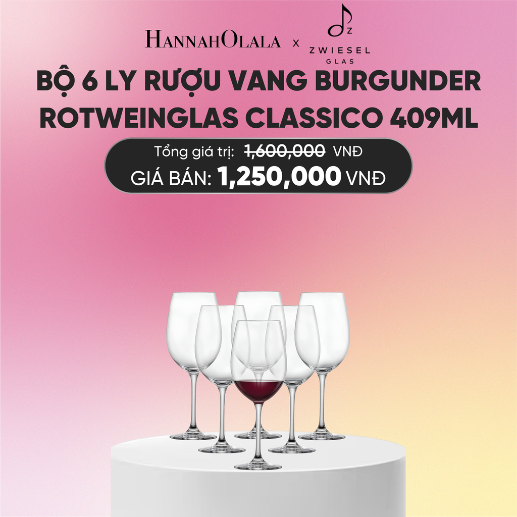  BỘ 6 LY RƯỢU VANG ZWIESEL BURGUNDER ROTWEINGLAS CLASSICO 123651 DUNG TÍCH 409ML 