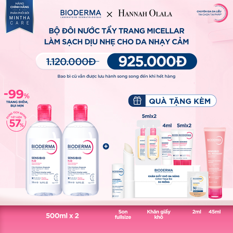  BỘ ĐÔI NƯỚC TẨY TRANG MICELLAR LÀM SẠCH DỊU NHẸ CHO DA NHẠY CẢM 