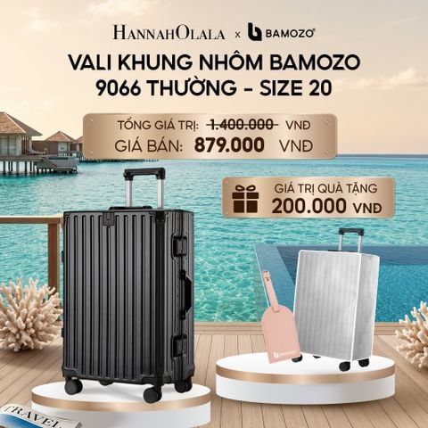  VALI BAMOZO KHUNG NHÔM 9066 BẢN THƯỜNG (TẶNG BỌC VALI TRONG SUỐT + TAG HÀNH LÝ DA)_ D556 
