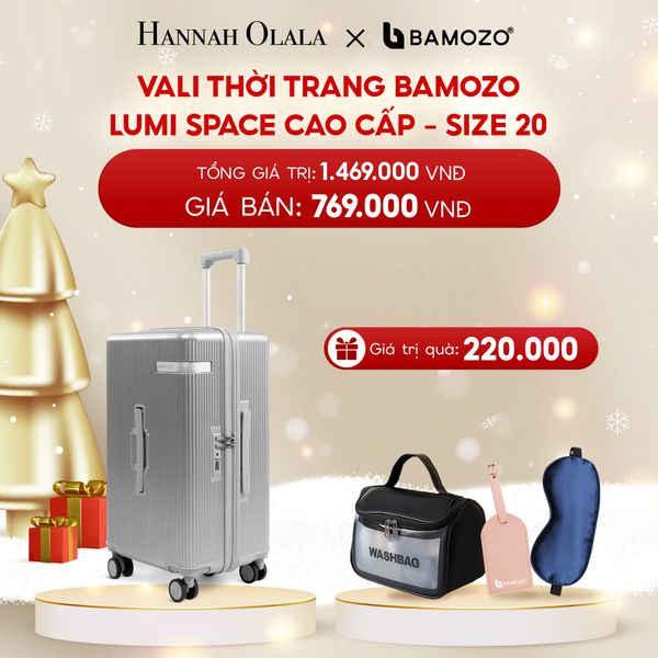  A1585_DEAL 1: VALI BAMOZO LUMISPACE CAO CẤP (TẶNG TÚI MỸ PHẨM CÓ NẮP+ THẺ TAG DA CHỐNG THẤT LẠC + BỊT MẮT LỤA SATIN CAO CẤP) 