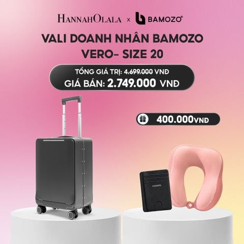  VALI DOANH NHÂN BAMOZO VERO KHUNG NHÔM CAO CẤP (TẶNG VÍ THẺ DA CARD HOLDER BAMOZO, GỐI CHỮ U ĐỠ CỔ)_A2228 