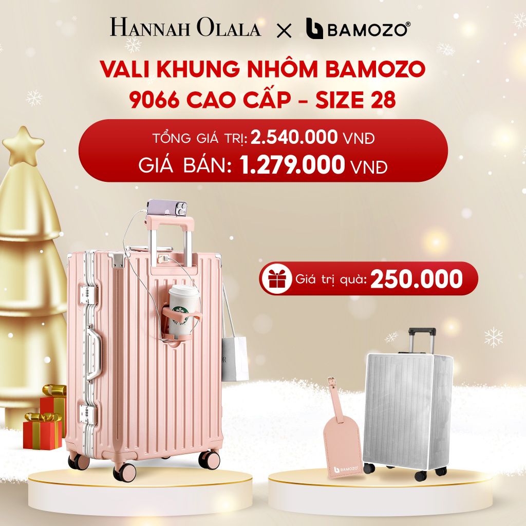  DEAL 2: VALI BAMOZO KHUNG NHÔM 9066 BẢN CAO CẤP (TẶNG BỌC VALI CC TRONG SUỐT + TAG VALI DA CHỐNG THẤT LẠC) 