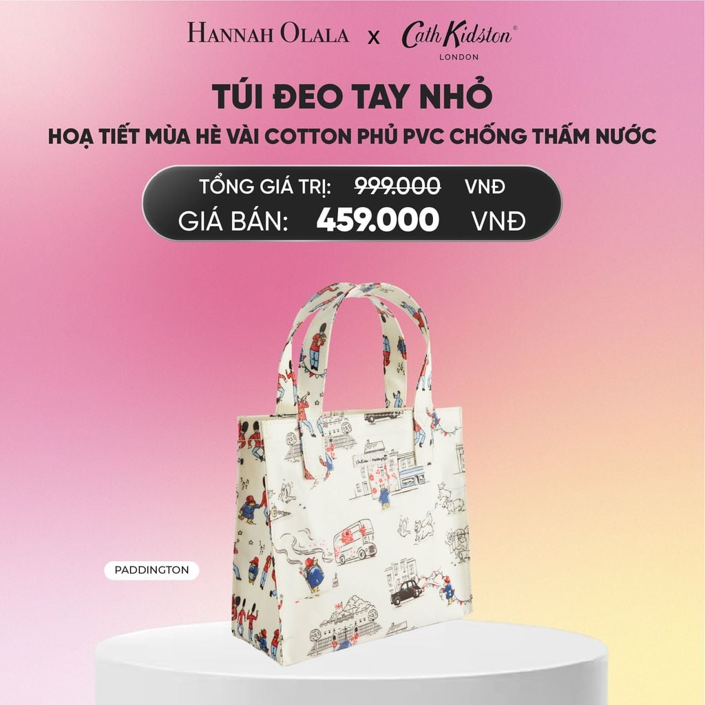  TÚI ĐEO TAY NHỎ CATH KIDSTON HOẠ TIẾT MÙA HÈ VÀI COTTON PHỦ PVC CHỐNG THẤM NƯỚC_A1964 