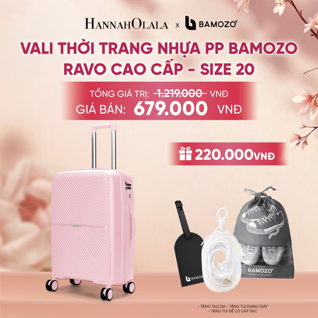  VALI BAMOZO RAVO NHỰA PP CAO CẤP CHỐNG VỠ (TẶNG THẺ TAG DA CHỐNG THẤT LẠC + TÚI ĐỰNG GIÀY XÁM + TÚI ĐỰNG CÁP SẠC) - A2083 