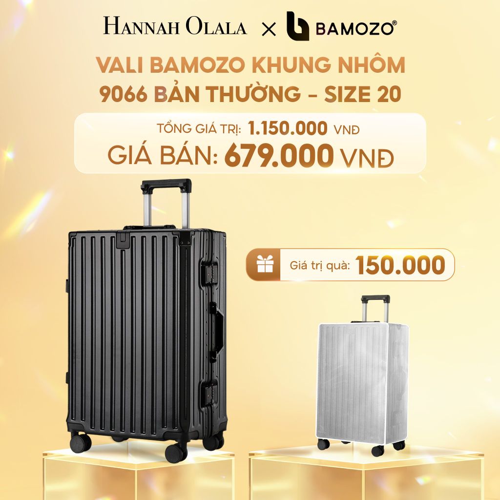  C248_DEAL 2: VALI BAMOZO KHUNG NHÔM 9066 BẢN THƯỜNG (TẶNG BỌC VALI TRONG SUỐT) 