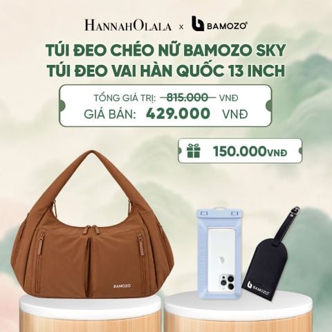  TÚI ĐEO CHÉO NỮ BAMOZO SKY KHÁNG NƯỚC, TÚI ĐEO VAI HÀN QUỐC ĐỰNG IPAD 13 INCH ĐI HỌC ĐI LÀM (TAG THẺ DA CHỐNG THẤT LẠC + TÚI ĐỰNG ĐIỆN THOẠI CHỐNG NƯỚC) - A742 