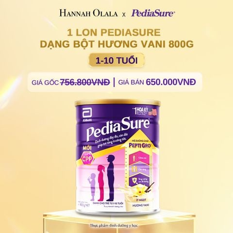  DEAL 1: 1 LON PEDIASURE DẠNG BỘT HƯƠNG VANI 800G 