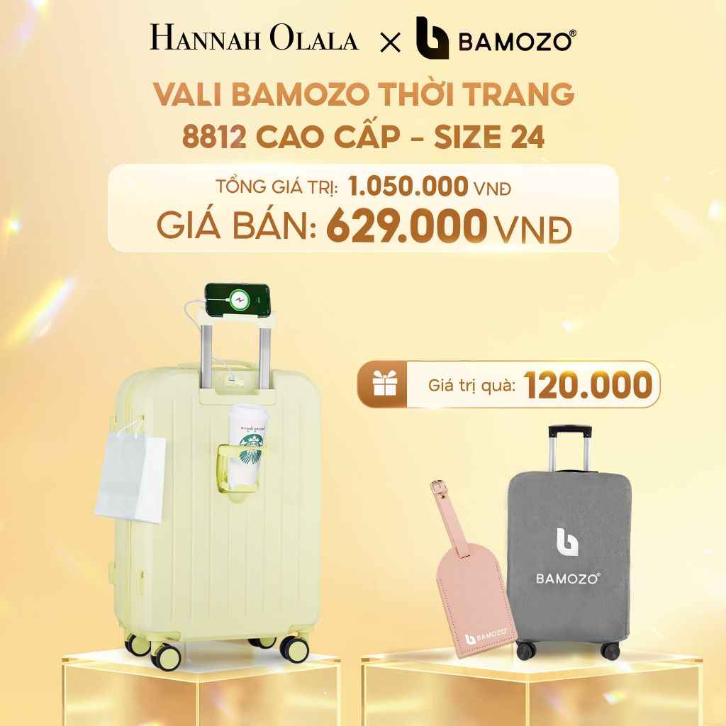  C266_DEAL 3: VALI BAMOZO 8812 CAO CẤP (TẶNG BỌC VALI + THẺ TÊN DA) 