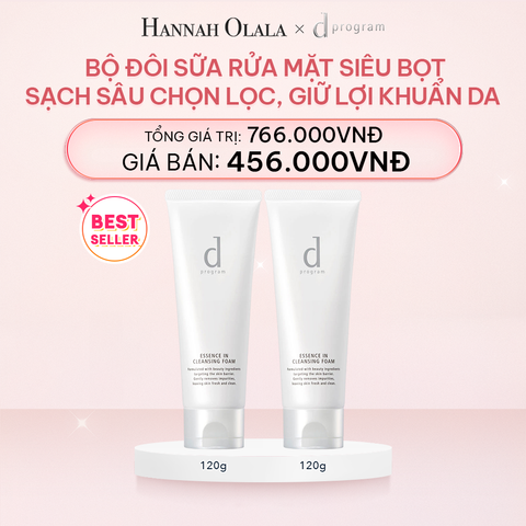  E110_DEAL 15: BỘ SỮA RỬA MẶT TẠO BỌT DƯỠNG DA DPROGRAM ESSENCE IN CLEANSING FOAM 120G X2 