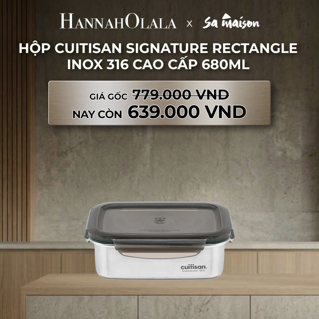  DEAL 3: HỘP INOX CAO CẤP CUITISAN SIGNATURE RECTANGLE INOX 316 
