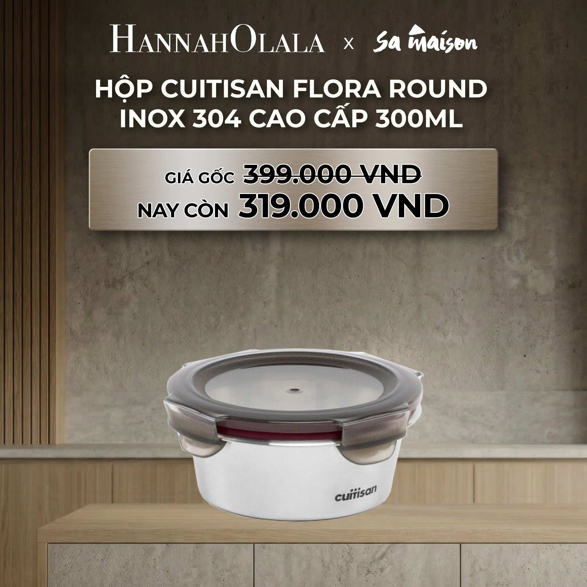 Hộp Inox 304 CUITISAN FLORA ROUND
