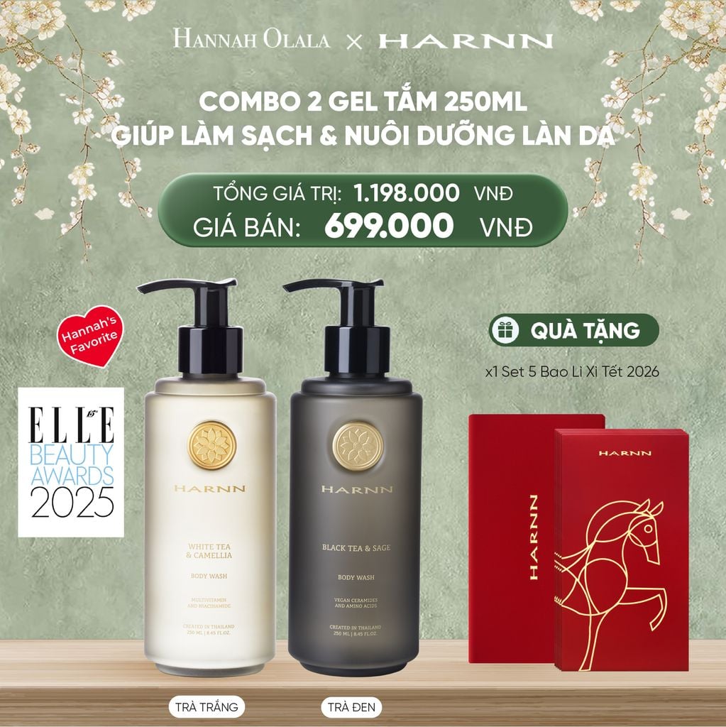  DEAL 1: [TẶNG SET 5 BAO LÌ XÌ HARNN] COMBO 2 GEL TẮM HARNN 250ML GIÚP LÀM SẠCH VÀ NUÔI DƯỠNG LÀN DA 