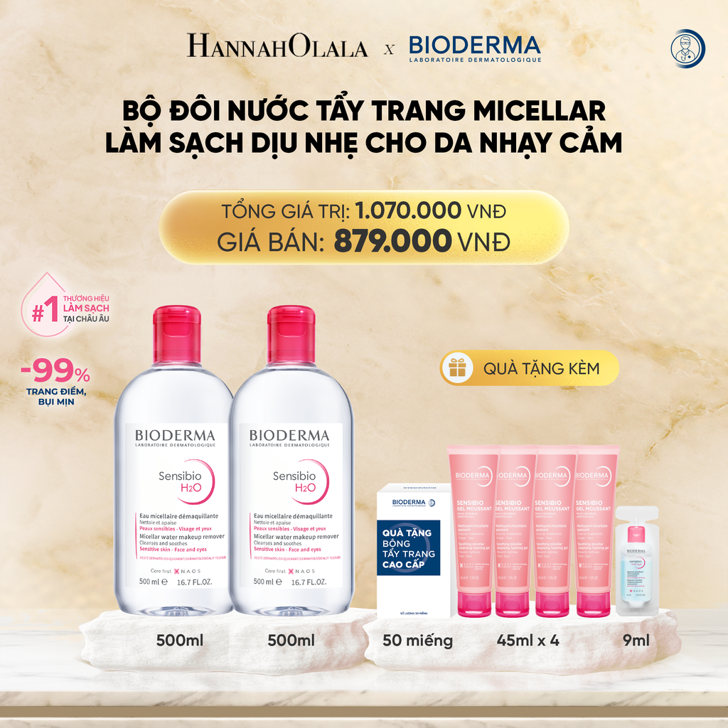  DEAL 1: BỘ ĐÔI NƯỚC TẨY TRANG MICELLAR LÀM SẠCH DỊU NHẸ CHO DA NHẠY CẢM 