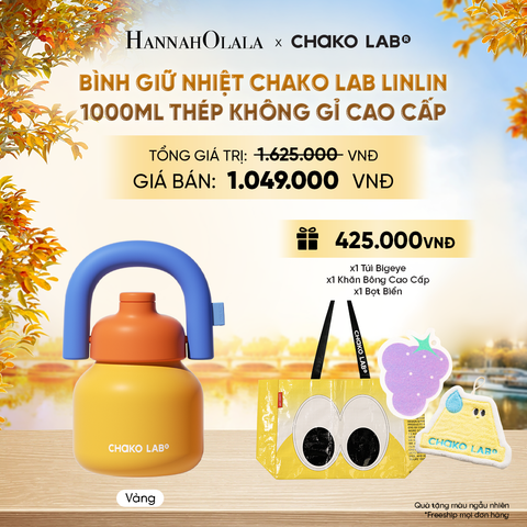  BÌNH GIỮ NHIỆT CHAKO LAB LINLIN 1000ML THÉP KHÔNG GỈ CAO CẤP - E266 