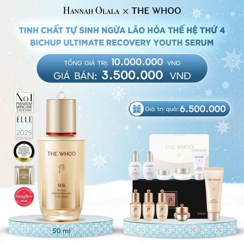  DEAL 1: TINH CHẤT TỰ SINH NGỪA LÃO HÓA THẾ HỆ THỨ 4 THE WHOO BICHUP ULTIMATE RECOVERY YOUTH SERUM 50ML 