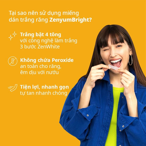  [MUA 1 TẶNG 1] HỘP 14 MIẾNG DÁN TRẮNG RĂNG TỰ TAN ZENYUM BRIGHT 