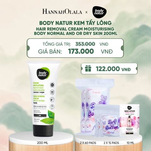  BODY NATUR KEM TẨY LÔNG HAIR REMOVAL CREAM MOISTURISING BODY NORMAL AND OR DRY SKIN 200ML - A1413 