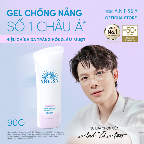 E407: DEAL 9: (1.10 - 4.10) GEL CHỐNG NẮNG DƯỠNG SÁNG NÂNG TÔNG & HIỆU CHỈNH SẮC TÍM ANESSA BRIGHTENING GEL SPF50+ PA++++ 90G 