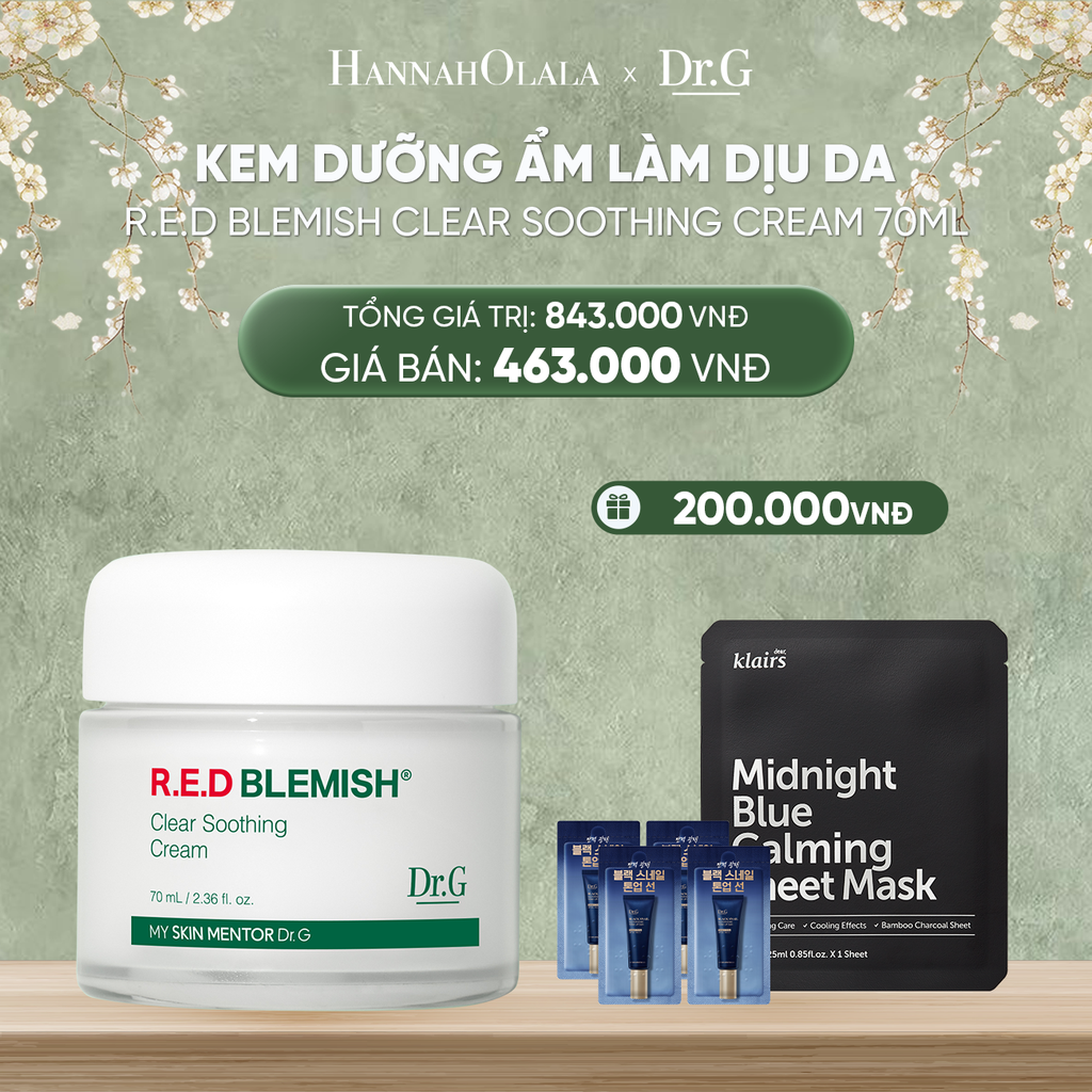  DEAL 1: KEM DƯỠNG ẨM PHỤC HỒI DR.G CLEAR SOOTHING CREAM 70ML 