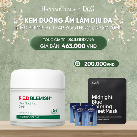  DEAL 1: KEM DƯỠNG ẨM PHỤC HỒI DR.G CLEAR SOOTHING CREAM 70ML 