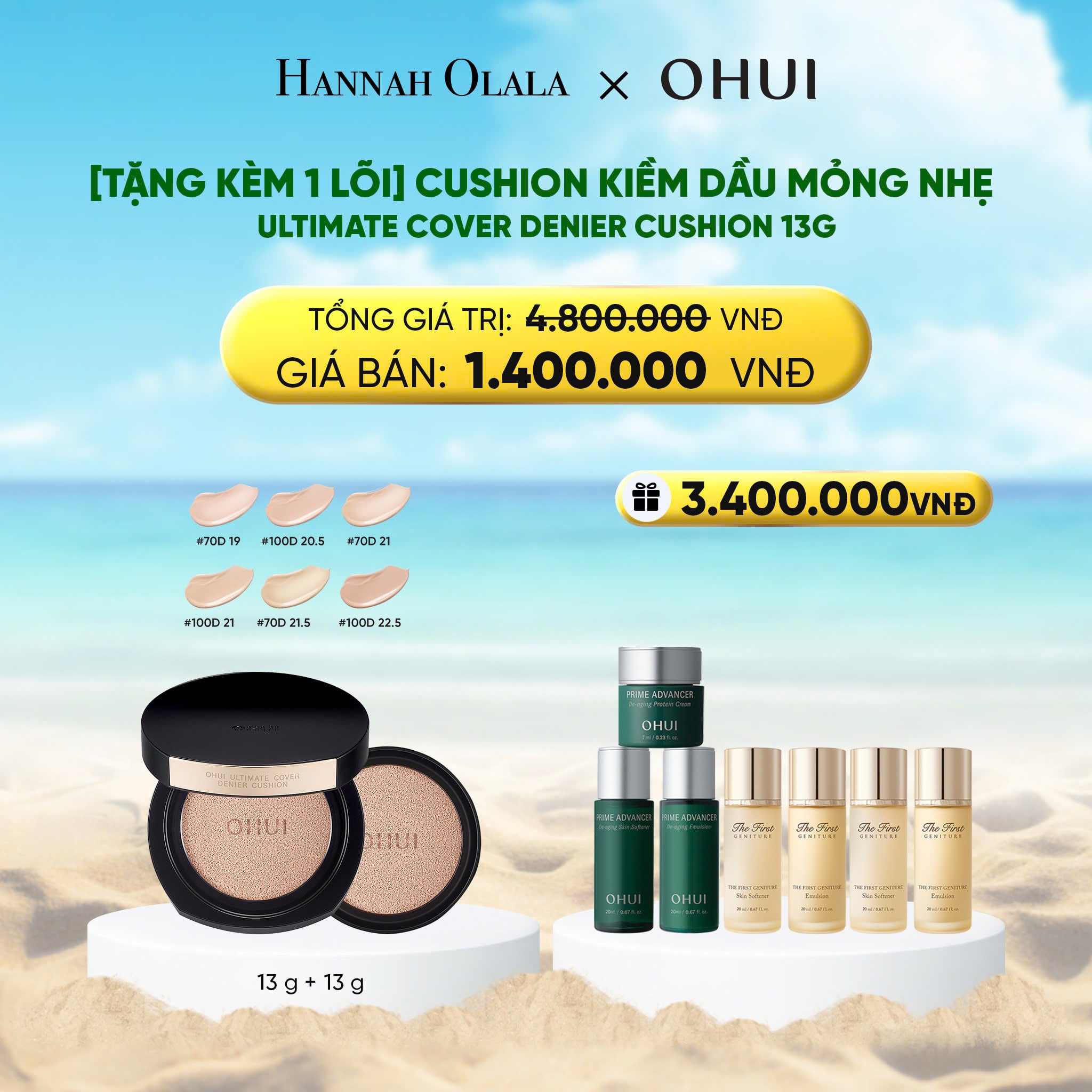Kem Nền Dạng Thỏi Ohui Ultimate Cover Stick Foundation - Số 1 Sắc Da Sáng