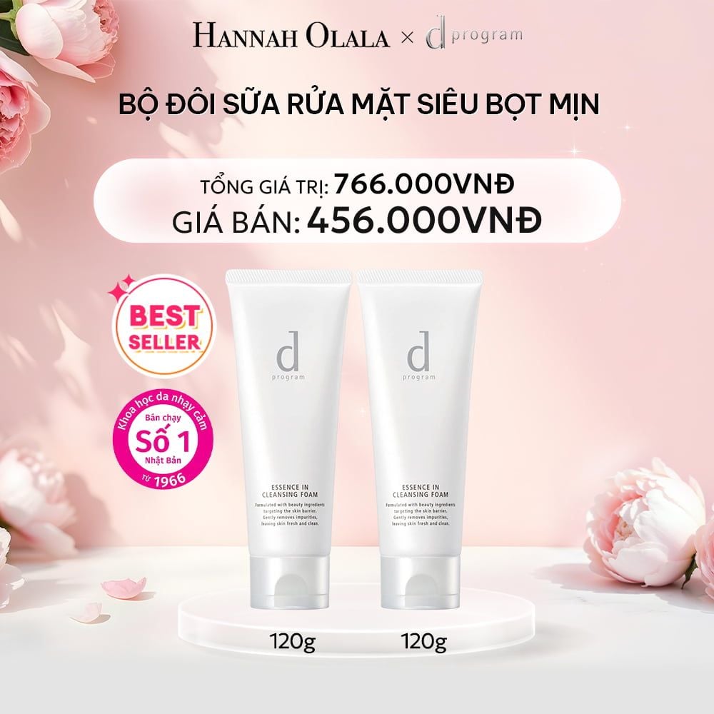  E359: DEAL 5: (01.10 - 04.10) BỘ SỮA RỬA MẶT TẠO BỌT DƯỠNG DA DPROGRAM ESSENCE IN CLEANSING FOAM 120G X2 