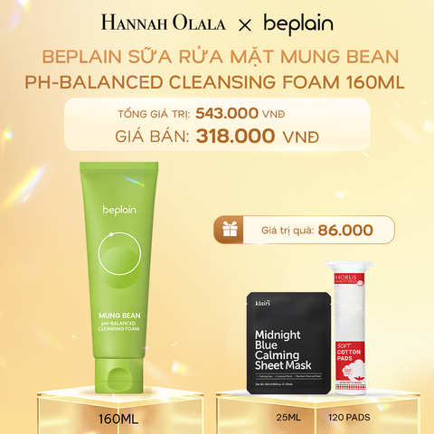  C995_DEAL 1: BEPLAIN SỮA RỬA MẶT MUNG BEAN PH-BALANCED CLEANSING FOAM 160ML 