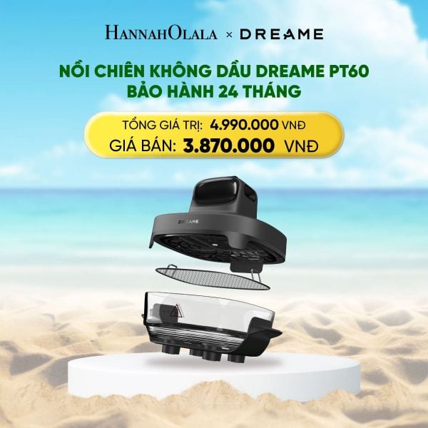  A1281_DEAL 1: DREAME PT60 NỒI CHIÊN KHÔNG DẦU THỦY TINH 2 LÒNG NỒI 2.5L VÀ 4.5L - CÔNG SUẤT 1500W- BH 1 ĐỔI 1 TRONG 24 THÁNG 
