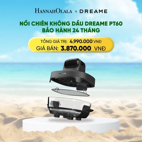  DEAL 1: DREAME PT60 NỒI CHIÊN KHÔNG DẦU THỦY TINH 2 LÒNG NỒI 2.5L VÀ 4.5L - CÔNG SUẤT 1500W- BH 1 ĐỔI 1 TRONG 24 THÁNG 