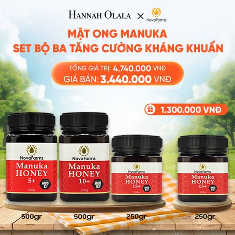  MẬT ONG MANUKA NOVAFARM – SET BỘ BA TĂNG CƯỜNG KHÁNG KHUẨN 