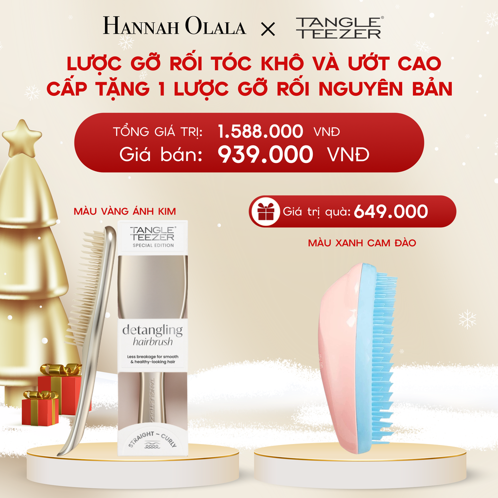  DEAL 1: MUA 1 LƯỢC GỠ RỐI TÓC CAO CẤP KHÔ VÀ ƯỚT MÀU VÀNG ÁNH KIM TẶNG 1 LƯỢC GỠ RỐI TÓC ƯỚT NGUYÊN BẢN XANH CAM ĐÀO 