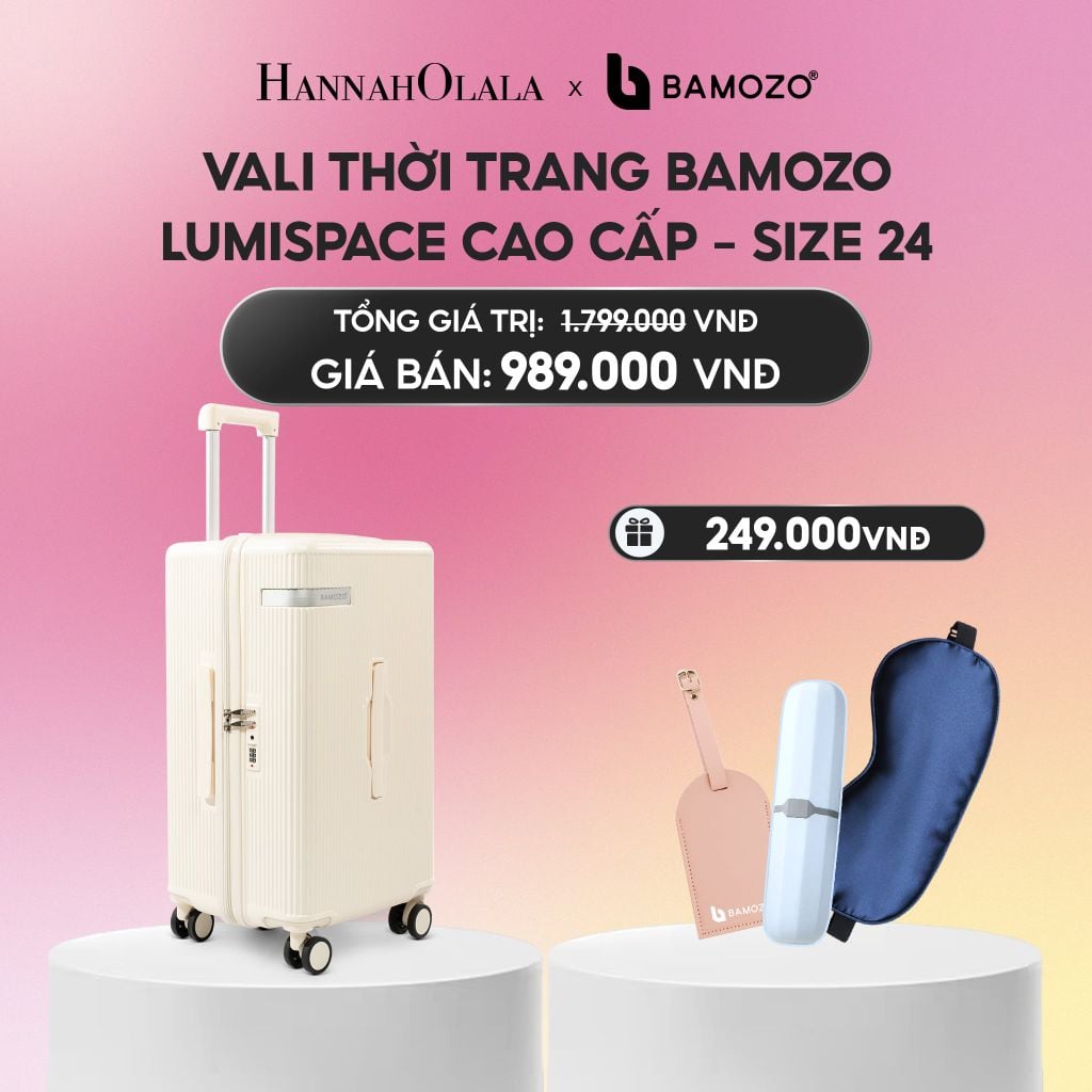  VALI BAMOZO LUMISPACE CAO CẤP (TẶNG TAG VALI DA, HỘP ĐỰNG BÀN CHẢI, BỊT MẮT LỤA SATIN)_A2183 