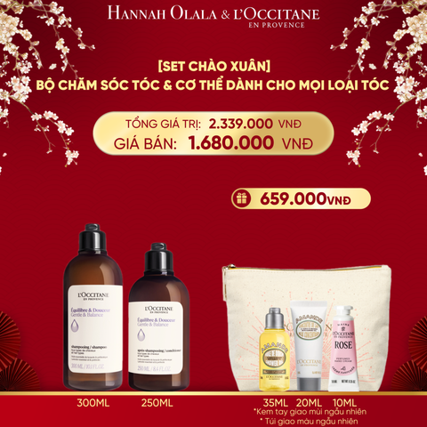  DEAL 14: [SET CHÀO XUÂN] SET CHĂM SÓC TÓC & CƠ THỂ DÀNH CHO MỌI LOẠI TÓC L'OCCITANE 