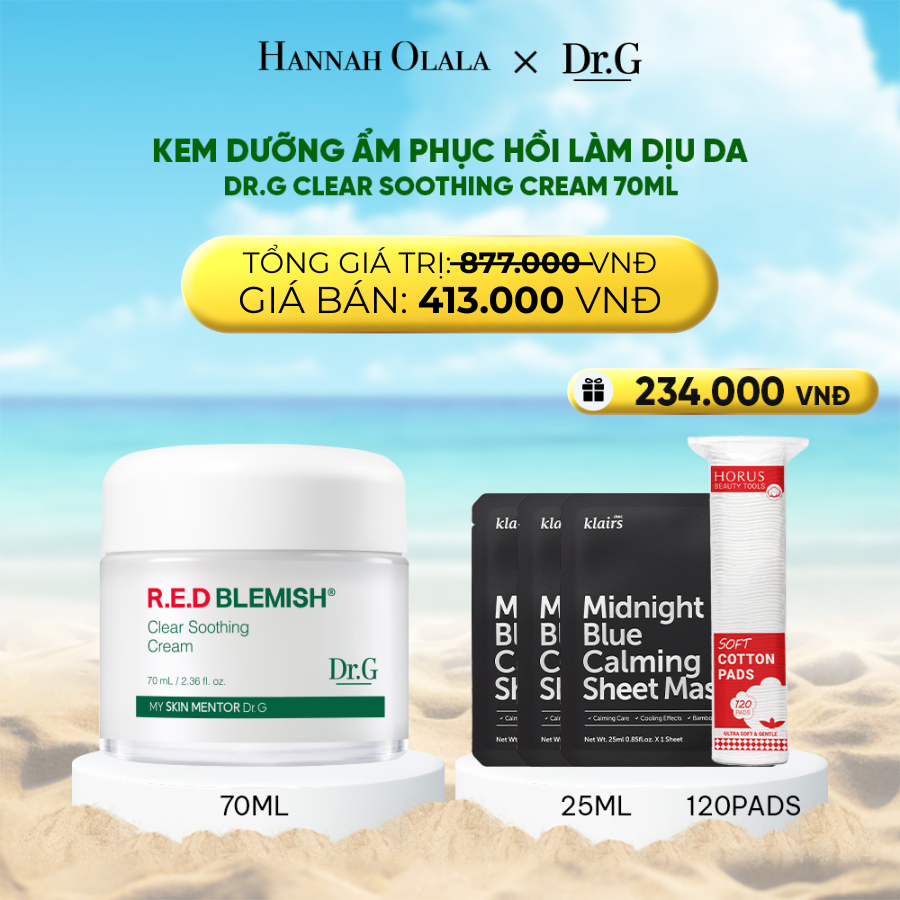 [Chính Hãng] Dr.g Kem Dưỡng Ẩm Dr.g Red Blemish Clear Soothing Cream 70Ml