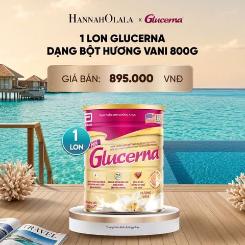  1 LON GLUCERNA DẠNG BỘT HƯƠNG VANI 800G DEAL :_ D2043 