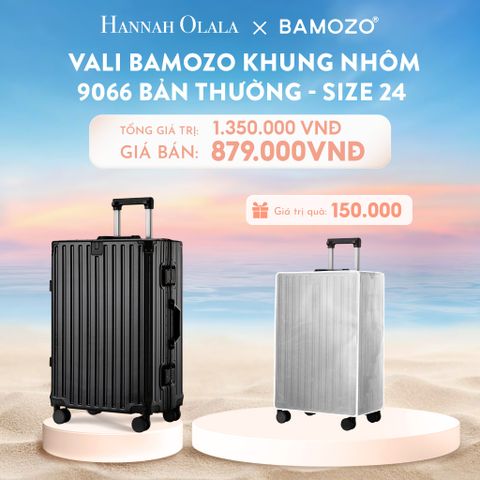  C923_DEAL 2: VALI BAMOZO KHUNG NHÔM 9066 BẢN THƯỜNG (TẶNG BỌC VALI TRONG SUỐT) 