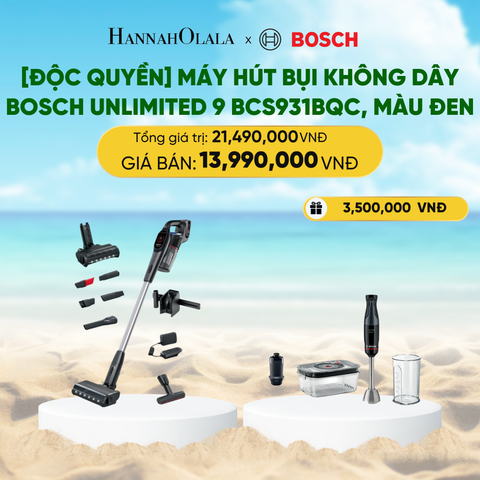  [ĐỘC QUYỀN] MÁY HÚT BỤI KHÔNG DÂY BOSCH UNLIMITED 9 BCS931BQC, MÀU ĐEN 