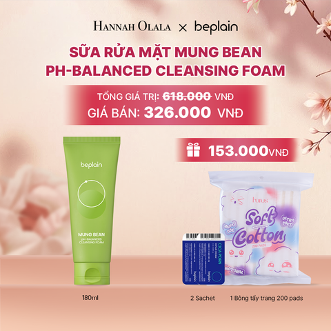  BEPLAIN SỮA RỬA MẶT MUNG BEAN PH-BALANCED CLEANSING FOAM 160ML - A227 