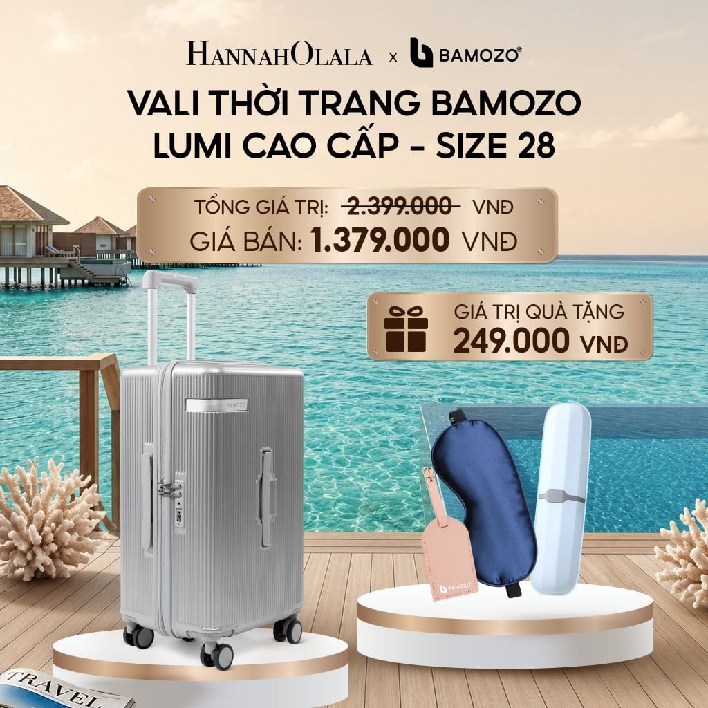  VALI BAMOZO LUMISPACE CAO CẤP (TẶNG TAG VALI DA, HỘP ĐỰNG BÀN CHẢI, BỊT MẮT LỤA SATIN)_ D478 