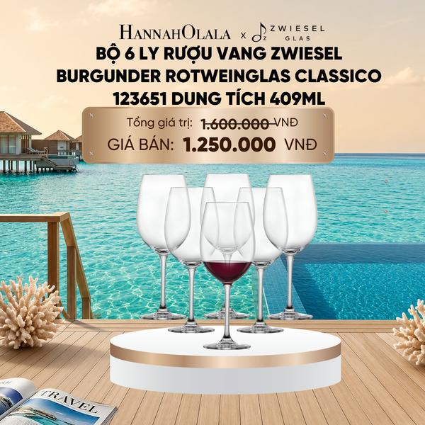  BỘ 6 LY RƯỢU VANG ZWIESEL BURGUNDER ROTWEINGLAS CLASSICO 123651 DUNG TÍCH 409ML_ D1377 