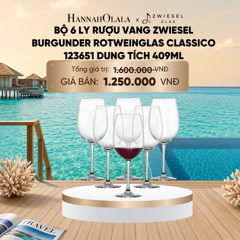  BỘ 6 LY RƯỢU VANG ZWIESEL BURGUNDER ROTWEINGLAS CLASSICO 123651 DUNG TÍCH 409ML_ D1377 