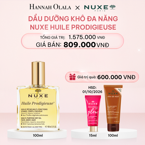  E918_DEAL 1: DẦU DƯỠNG KHÔ ĐA NĂNG NUXE HUILE PRODIGIEUSE MULTI-PURPOSE DRY OIL 100ML (CHỌN HƯƠNG) 
